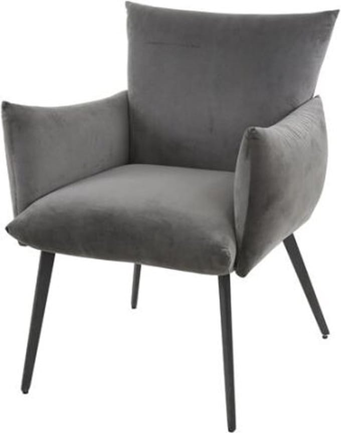 Eetkamerfauteuil lobby Velvet - Antraciet | Meubelplaats