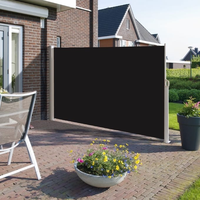 Windscherm 160*300 antraciet ondoorzichtig privacy oprolbaar aluminium