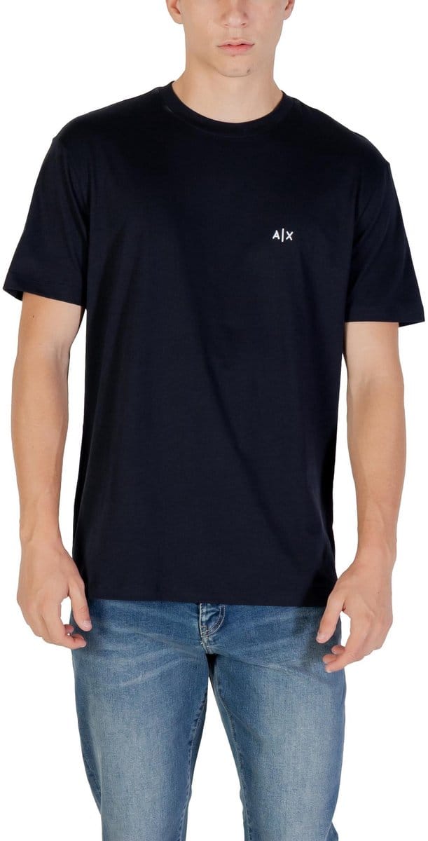 Round Neck Short Sleeve Cotton T-Shirt - Blue Shirts