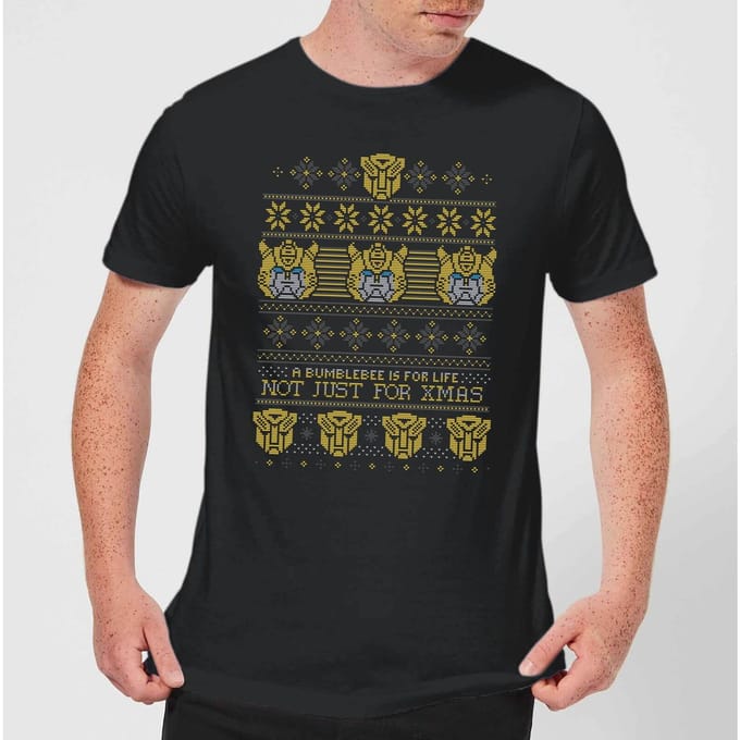 Bumblebee Classic Ugly Knit Men's Christmas T-Shirt - Black - M