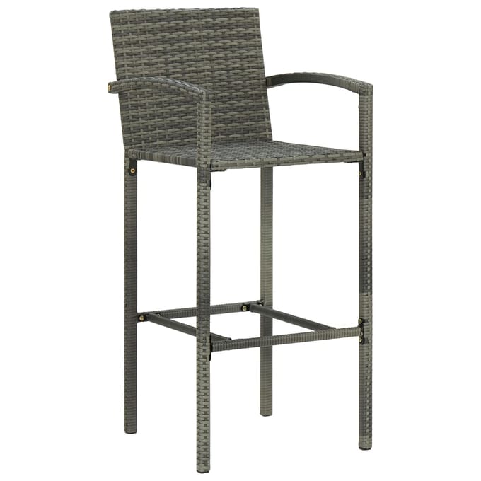 vidaXL - Barkrukken - 4 - st - poly - rattan - grijs