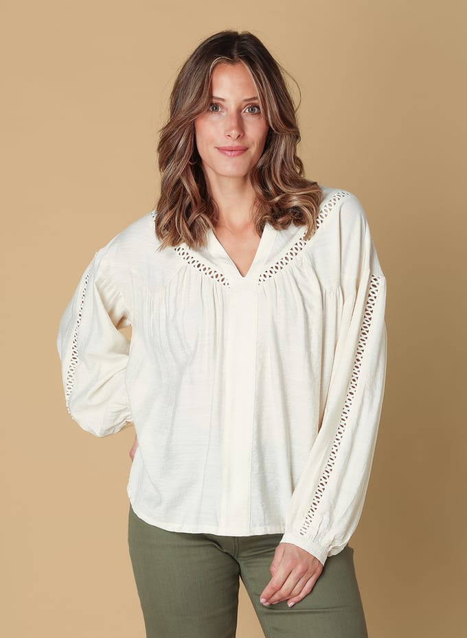 IVY BEAU Soumia Tops - Off White - maat 42