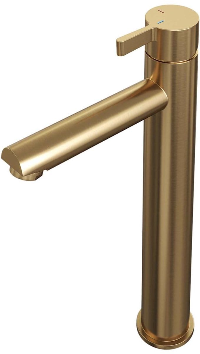 Brauer Gold Edition Verhoogde Opbouw Wastafelmengkraan Model E Goud Geborsteld PVD