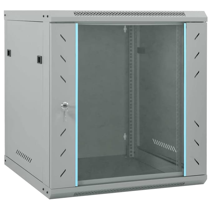 vidaXL Netwerk kabinet met opslag Grijs 60 x 60 x 65 cm Staal
