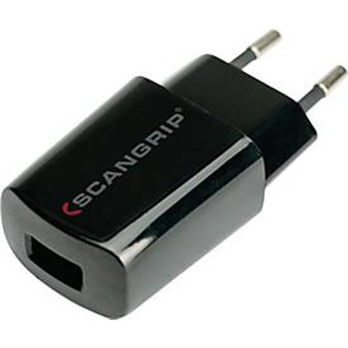 SCANGRIP oplader, USB 2A, stekker type F, B 35 x D 25 x H 80 mm, voor SCANGRIP-producten