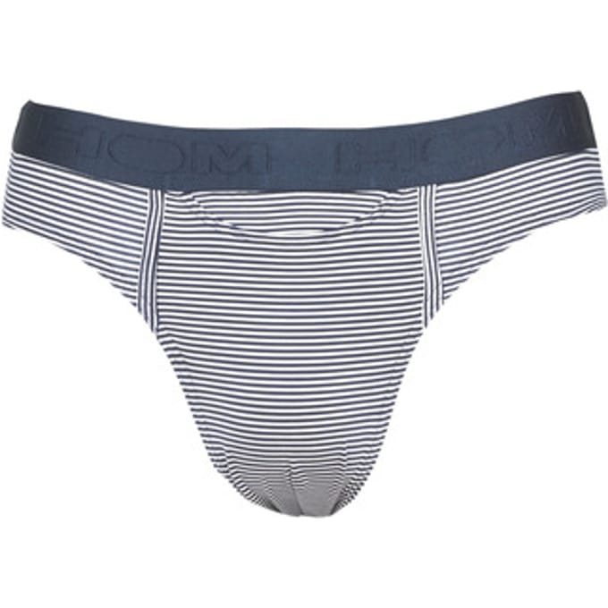 HOM Simon mini briefs HO1 (1-pack) - herenslip met horizontale gulp - donkerblauw gestreept