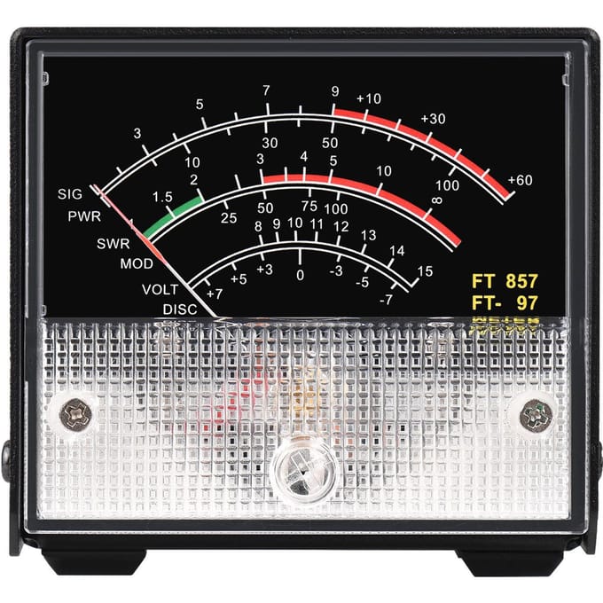 Mini SWR-vermogensmeter Externe meterwijzer Wattmeter Ontvangstdisplay Meter Compatibel met YAESU zwart