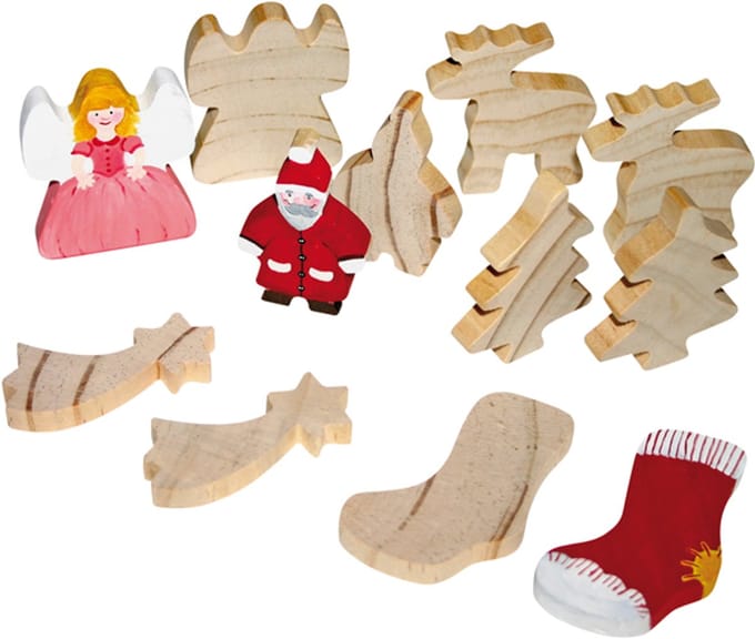 Eduplay houten kerstfiguren set - knutsel speelgoed voor kerst.