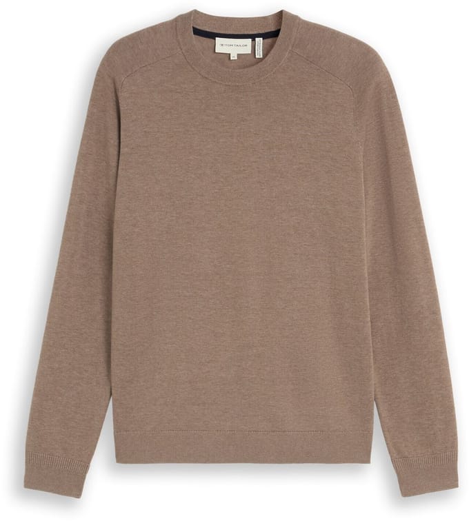 Tom Tailor - Gebreide trui met zijde - Maat S - Driftwood Taupe