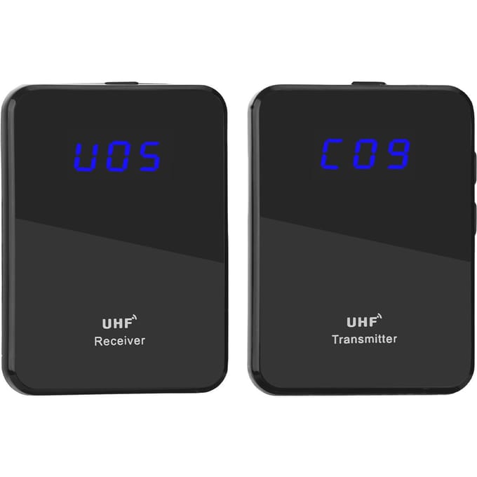 Draadloos Oortje Monitor Zendingssysteem UHF Zender en Ontvanger Plug en Play Ruis black
