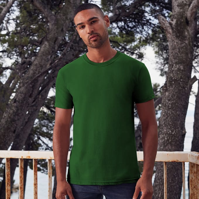 Fruit Of The Loom Mens Ringgesponnen Premium Tshirt (Bottle Groen)