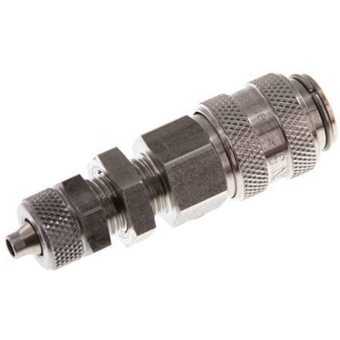 RVS DN 5 Luchtkoppeling Snelkoppeling 4x6 mm Push-On Schotkoppeling - CLS5-NB-S-4