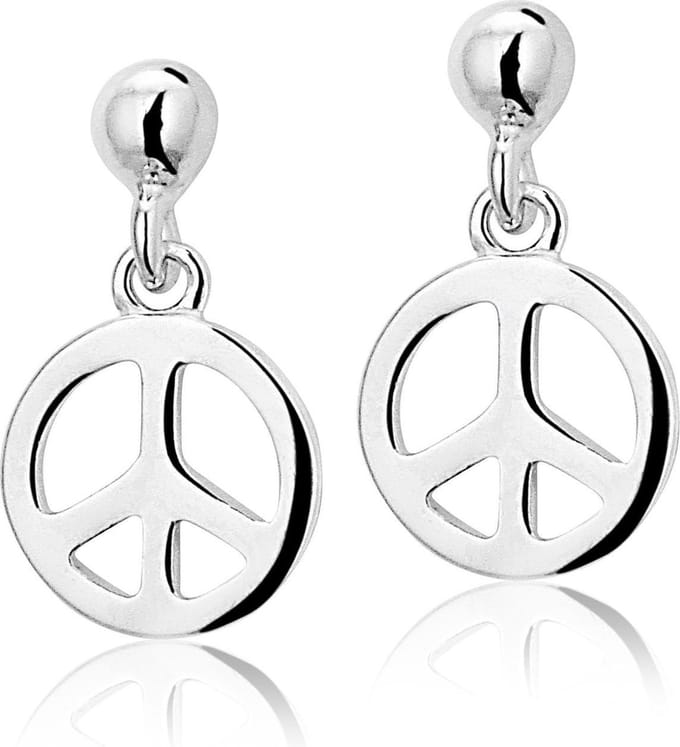 Montebello Oorbellen Peace - 925 Zilver Gerhodineerd - Vrede - ∅8mm - 15mm