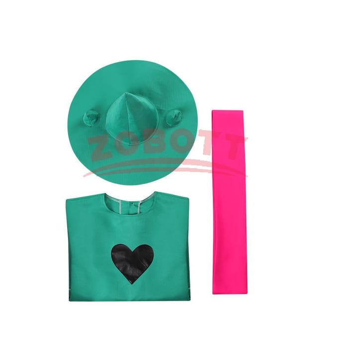 Undertale Ralsei Cosplay Hoodie Cape Top Deltarune Cosplay Cape Outfit Met Hoed Sjaal Halloween Kostuum S groen