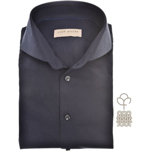 John Miller Overhemd Fine Tricot Cotton Stretch Donker Blauw / male
