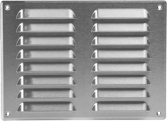 Metalen ventilatierooster vierkant 260x190 mm rvs - MR2619i