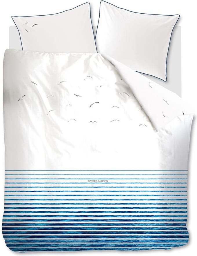 Riviera Maison Seagull dekbedovertrek - Lits-Jumeaux - 240x200/220 - Blauw