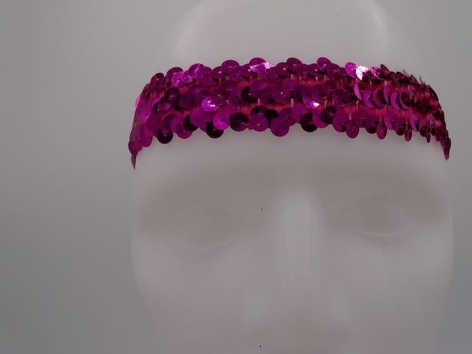 Hoofdbandje met pailletten fuchsia