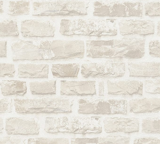 NATUURSTEEN BEHANG | Industrieel - Beige Wit - A.S. Création Natural Living D`eco