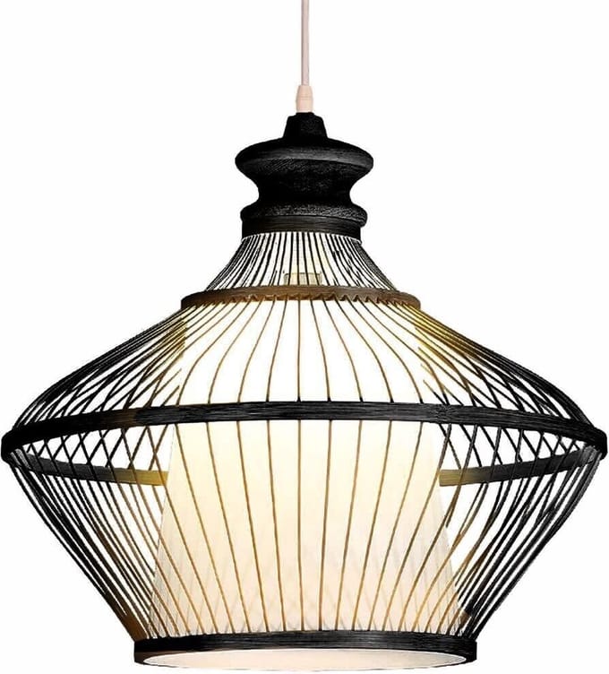 Fine Asianliving Bamboe Hanglamp Zwart Oliver D46xH40cm