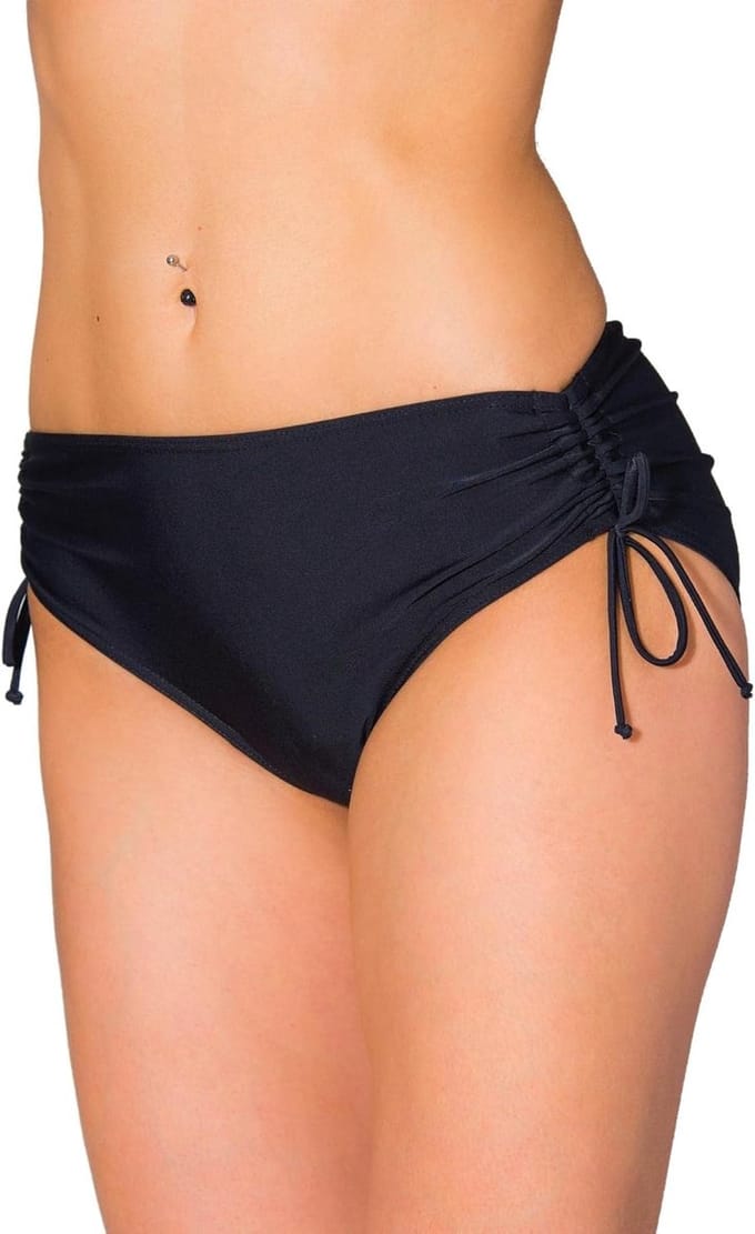 Dames Bikinibroekje met Plooitjes en Touwtjes