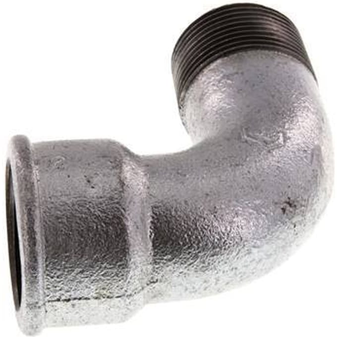 90° L-Koppeling 1 1/4'' Buitendraad R X Binnendraad Rp Kort Gietijzer 25bar