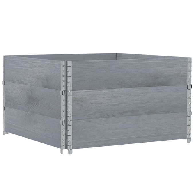 vidaXL - Plantenbak - 100x100 - cm - massief - grenenhout - grijs