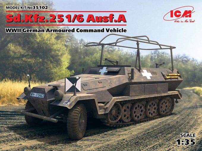 ICM Modelbouwpakket Militaire voertuigen - 35102 Sd.Kfz.251/6 Ausf.A, WWII German Armoured Command Vehicle Plastic - 1:35 - Modelbouw