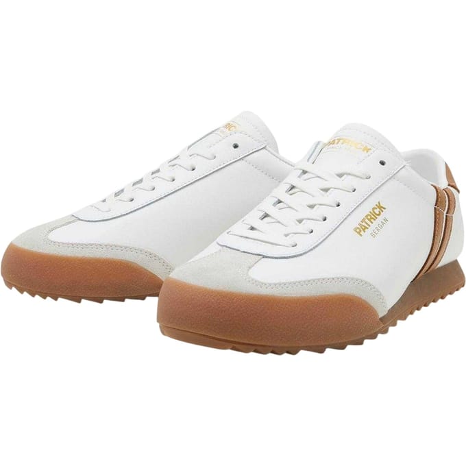Patrick Mens Bergan Leren Sneakers (Wit/Tanis)