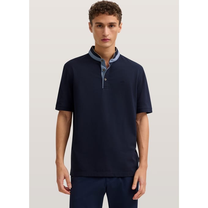 regular fit poloshirt met opstaande kraag en gestikt logo