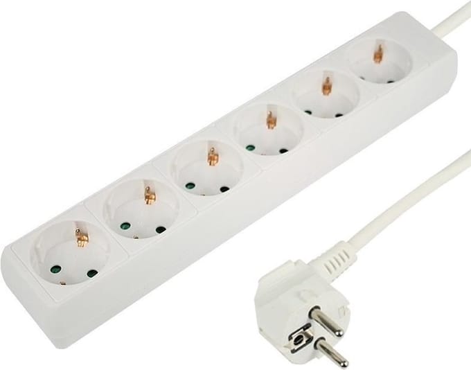 Tafelcontactdoos 6-Voudig + RA 3x1,5mm | Wit