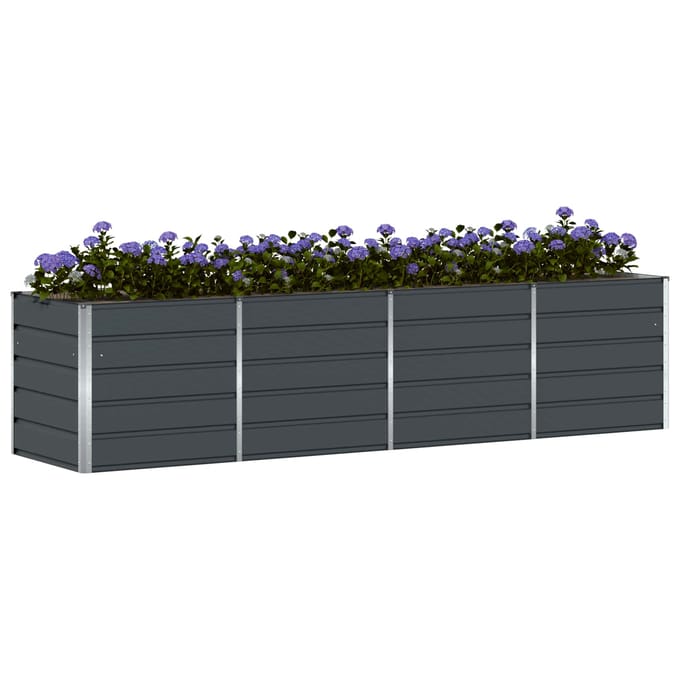 vidaXL - Plantenbak - Antraciet - 320 - x - 80 - x - 75 - cm - Staal