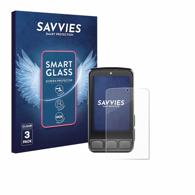 3 Stuks Savvies Screenprotector - geschikt voor Wahoo Elemnt Roam 3 - beschermfolie glas transparant