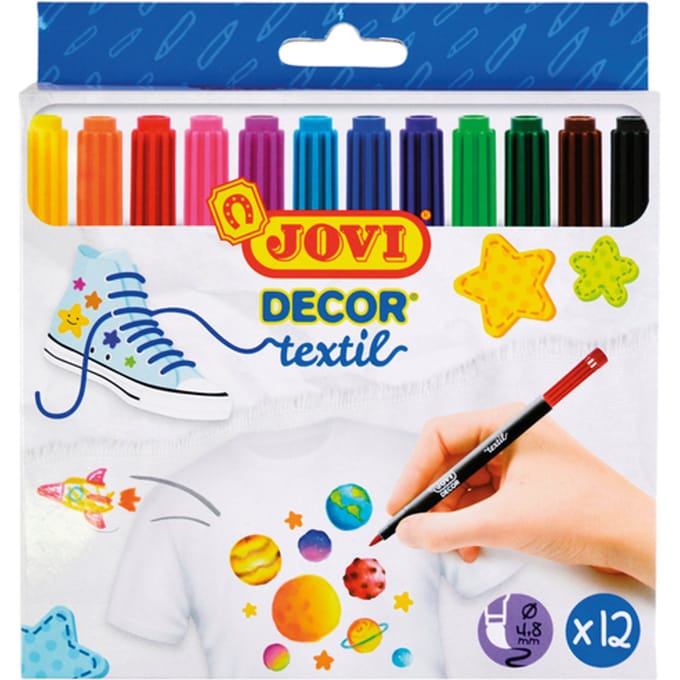 Textielstift jovi assorti | Set a 12 stuk
