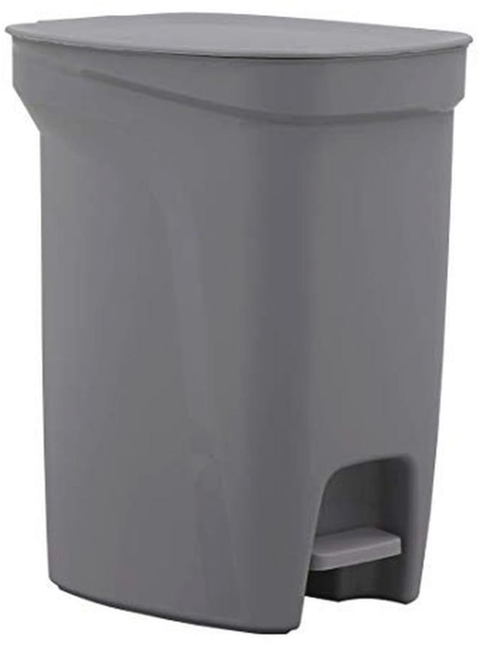 Pedaalafvalemmer 10 liter - kunststof - grijs