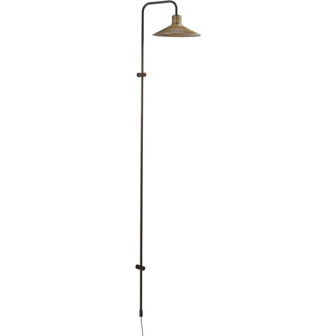 Bover wandlamp Platet A/05, zwart/messingkleurig, 142 cm
