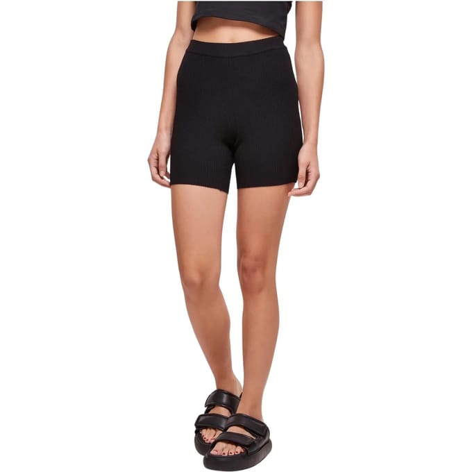 Urban Classics - Rib Knit Korte broek - XS - Zwart