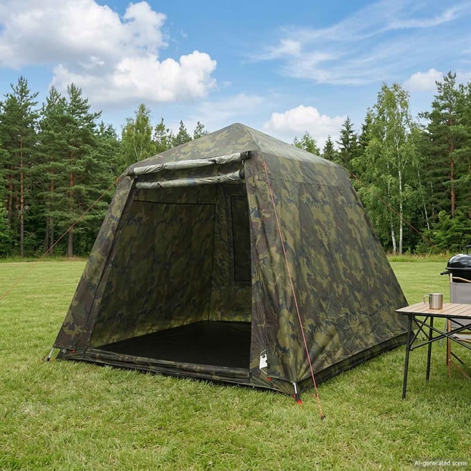 vidaXL - Vistuig - Snelle - Ontgrendeling - 4-persoons - Lichte - camouflage
