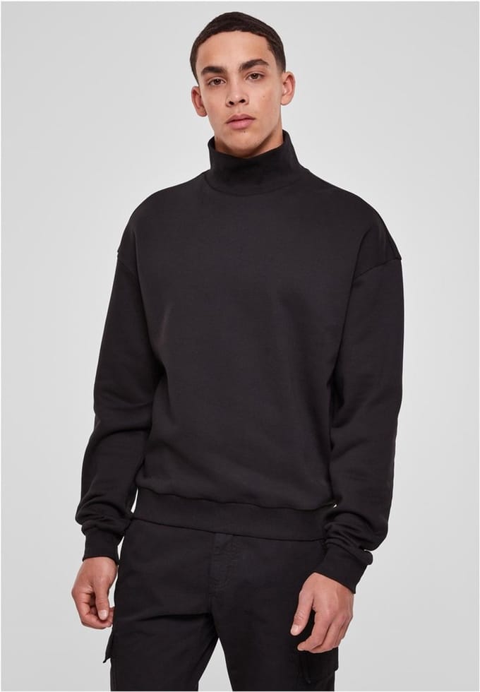 Urban Classics - High Rib Neck Crew Sweater/trui - 4XL - Zwart