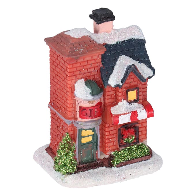 Kerst Hars Huis LED Warm Licht Micro Landschap Hars Huis Decoratie Kerstcadeau brown