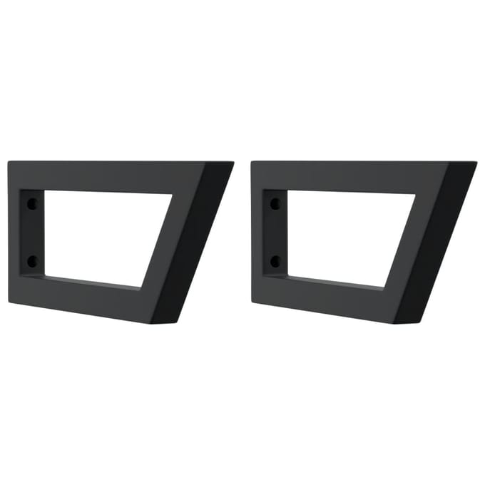 vidaXL - Wandbeugels - voor - wasbak - 2 - st - trapezium - staal - zwart