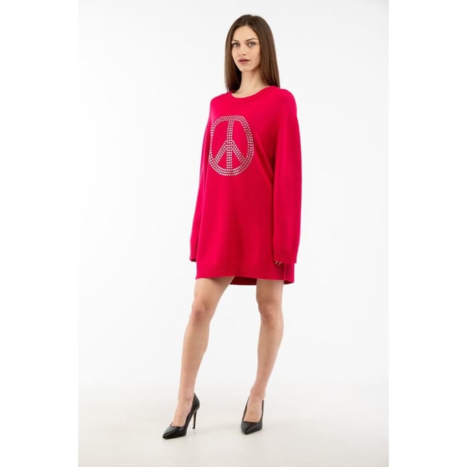 Moschino Fuchsia Wol Casual Jurk
