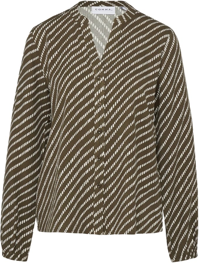 Dames blouse met lange mouwen en hoge kraag gedrukt COMMA