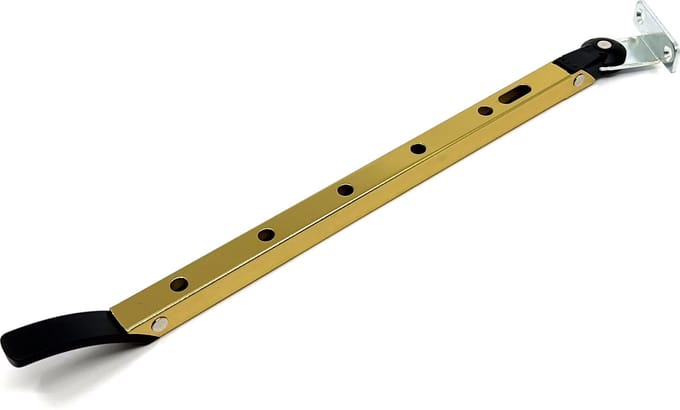 GAMMA raam-uitzetijzer / raamuitzetter - Messing - 30 cm - 6 standen - Met stelpin