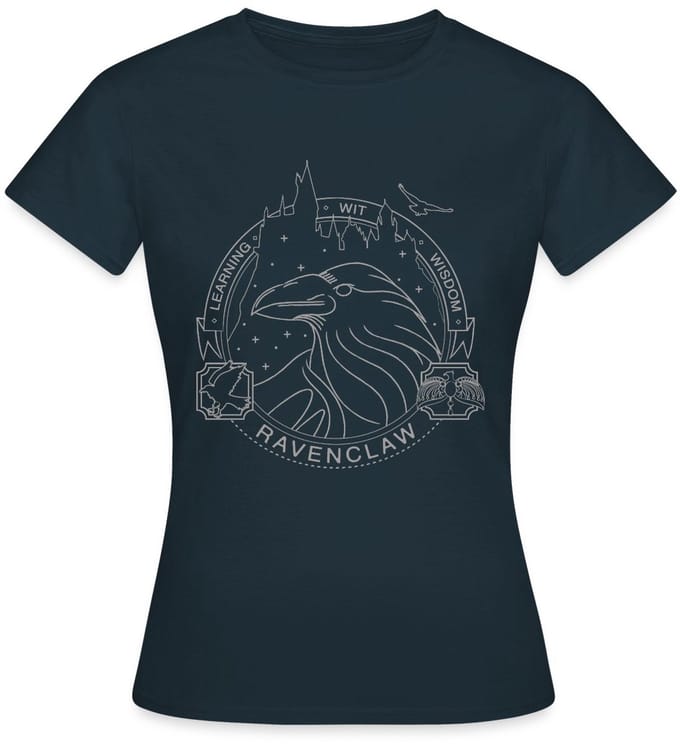Harry Potter Ravenklauw Lineart T-Shirt Dames