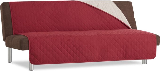 Duo Click Clack - Bankbeschermer zonder armleuningen - 190cm breed - Rood - Twee kanten te gebruiken