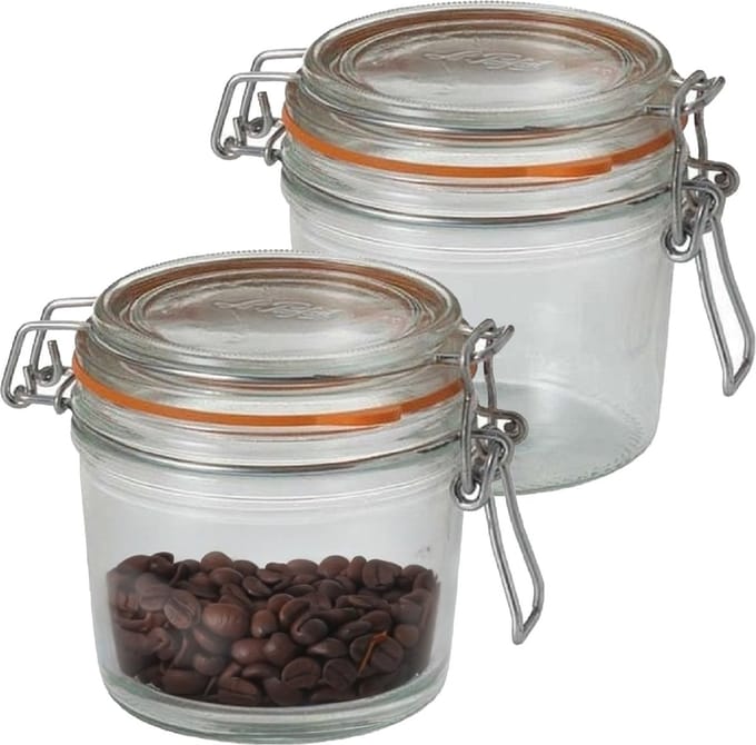Le Parfait Voorraad/weckpot - 2x - glas - transparant - 10 x 8,5 cm - 350 ml