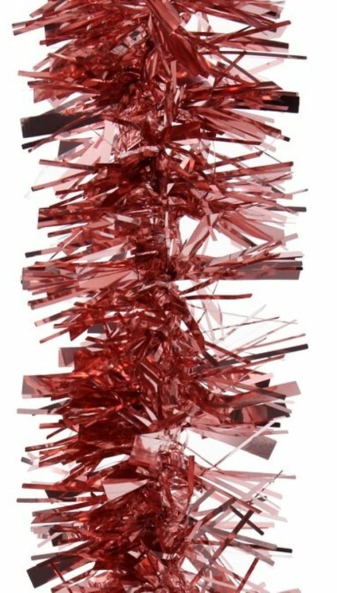 Gerimport Kerstslinger - rose goud - folie lametta - 180 x 7 cm - kerstboom versiering