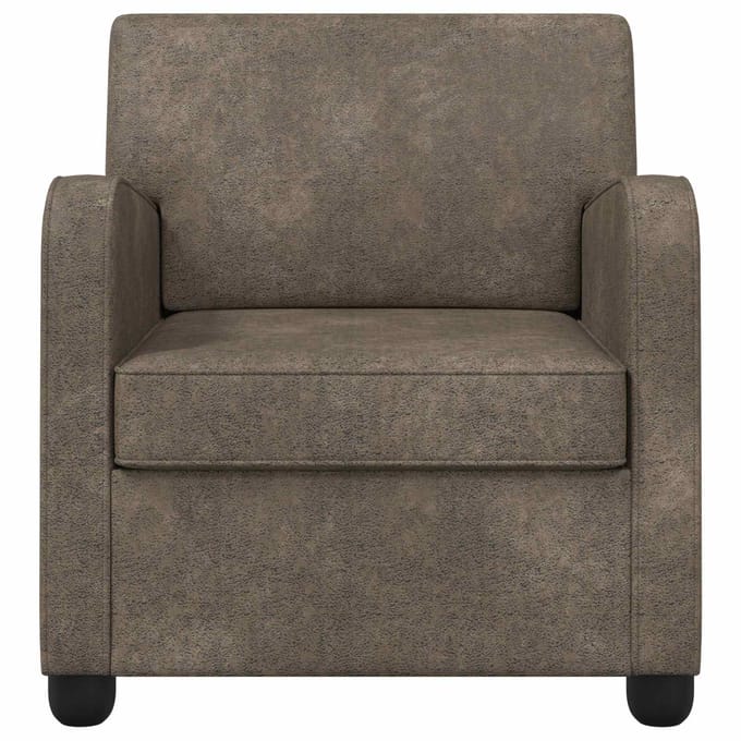 vidaXL - Fauteuil - Donkergrijs - Kunst - Suède - Leer