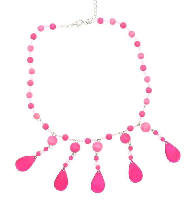 Behave - Ketting roze met hangers van schelp - 43 cm